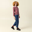 T-shirt droit manches longues en coton bordeaux femme