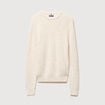 Pull col rond manches longues en coton ecru homme