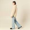 Manteau surchemise droit creme femme
