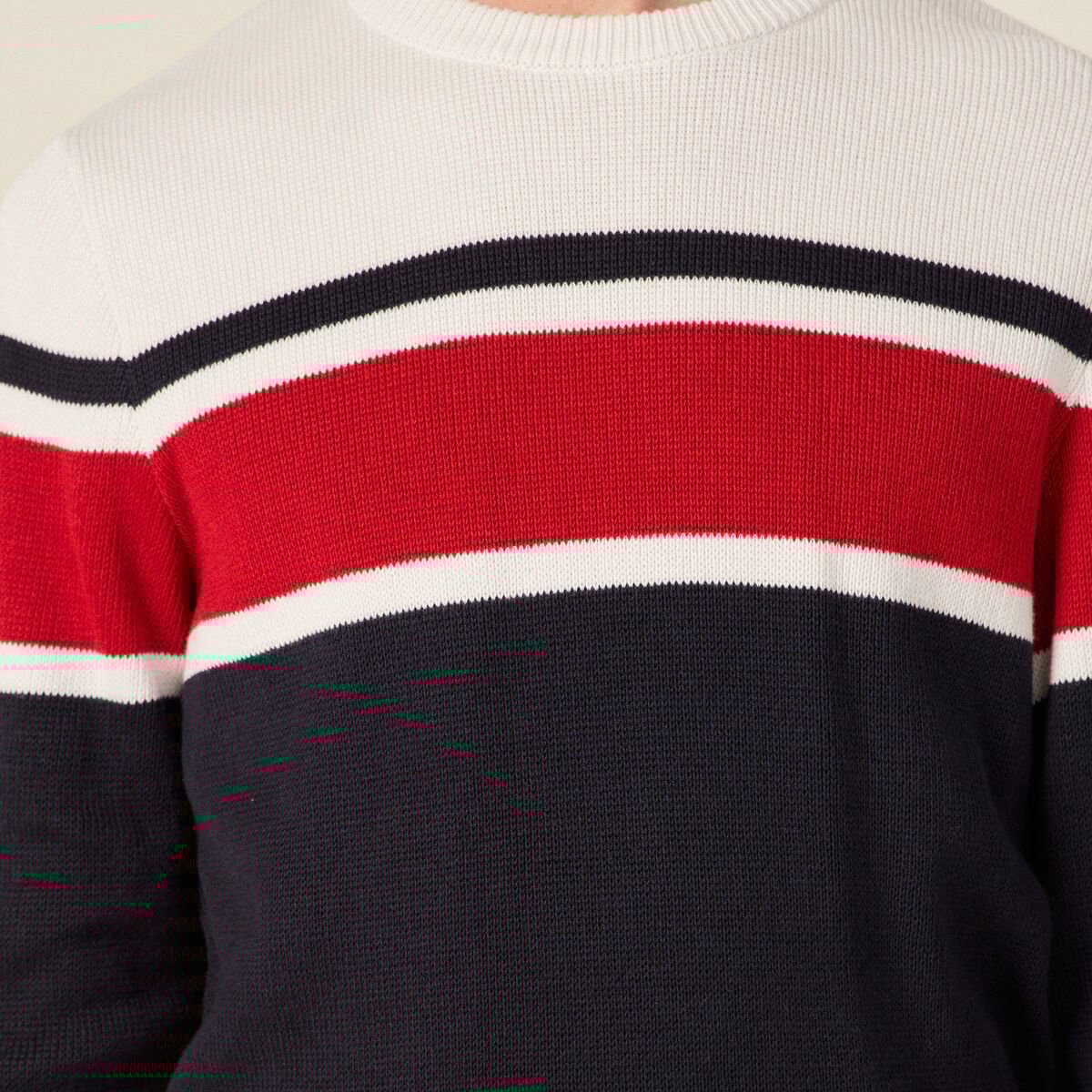 Pull manches longues bleu marine homme