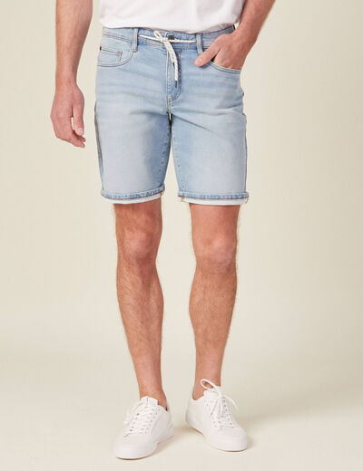Bermuda confort ultra stretch denim bleach homme
