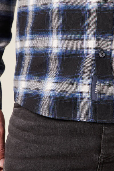 Chemise manches longues bleu electrique homme