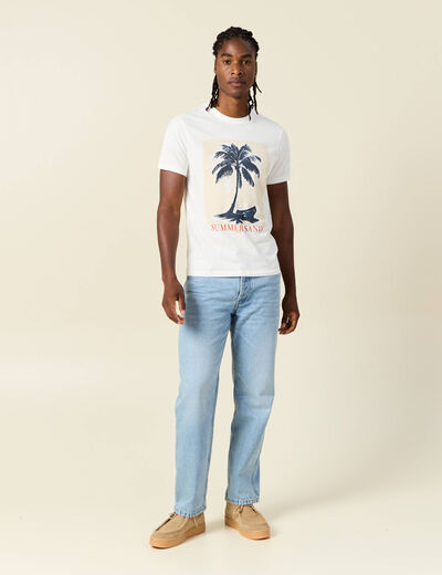 T-shirt manches courtes ecru homme