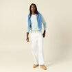 Pull fin col rond manches longues bleu clair homme