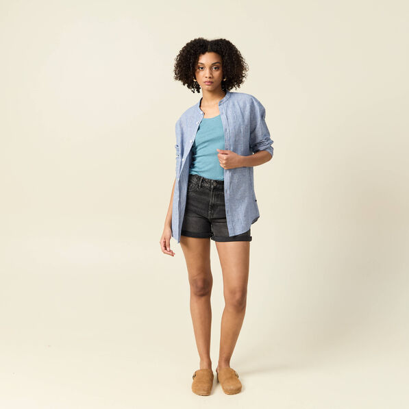 Débardeur femme uni col arrondi Instinct bleu gris femme