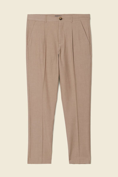 Pantalon chino 7/8ème beige homme