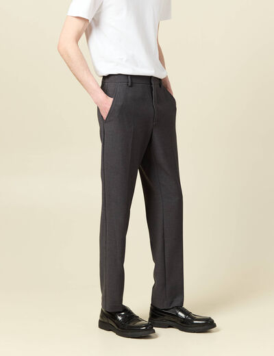 Pantalon slim cigarette gris fonc&eacute; homme