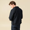 Blouson manches longues col classique bleu marine homme