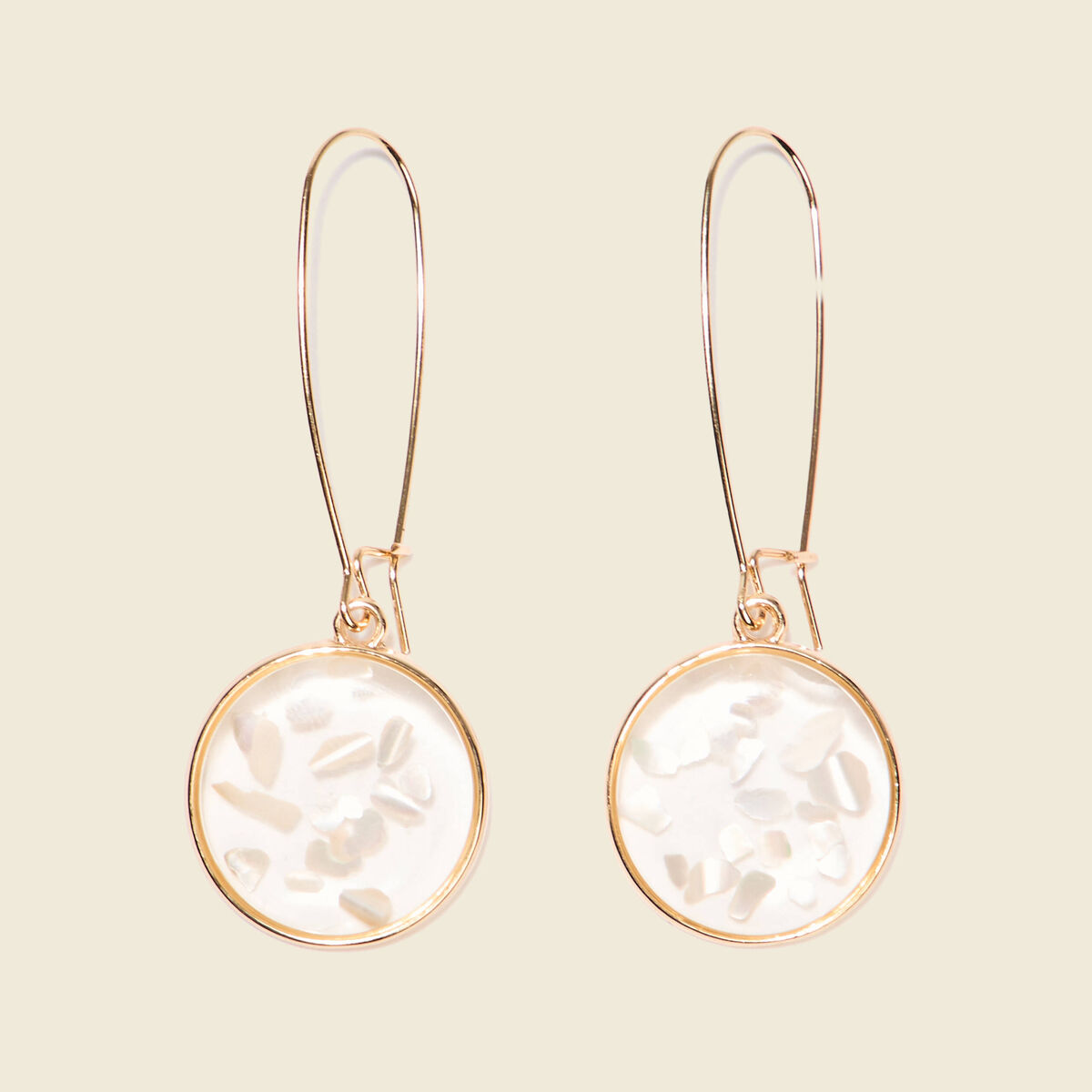 Boucles d'oreilles pendantes couleur or femme
