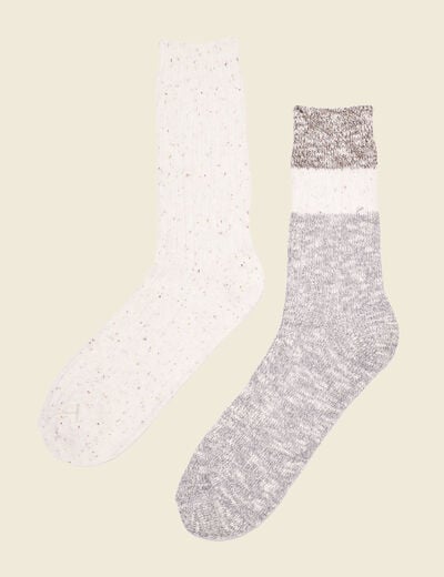 Lot 2 paires chaussettes gris homme