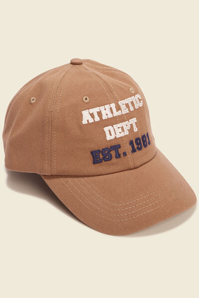 Casquette brodée marron cognac homme