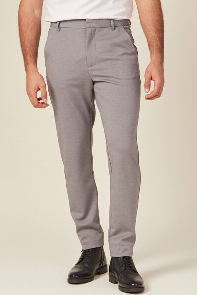 Pantalon chino slim gris homme