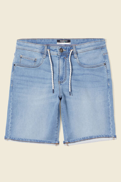 Bermuda éco-responsable denim bleach homme