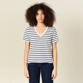 T-shirt manches courtes ecru femme