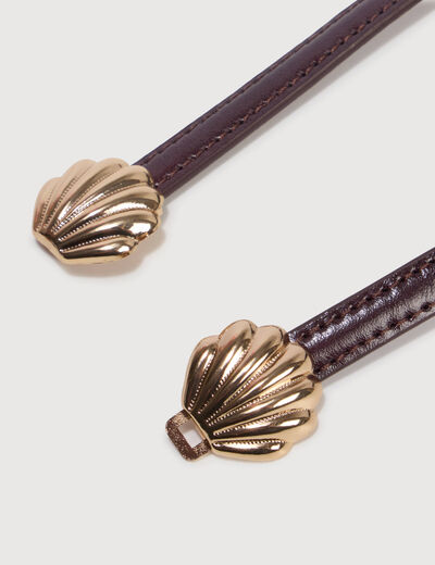 Ceinture fine marron femme