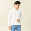 Polo manches longues ecru homme