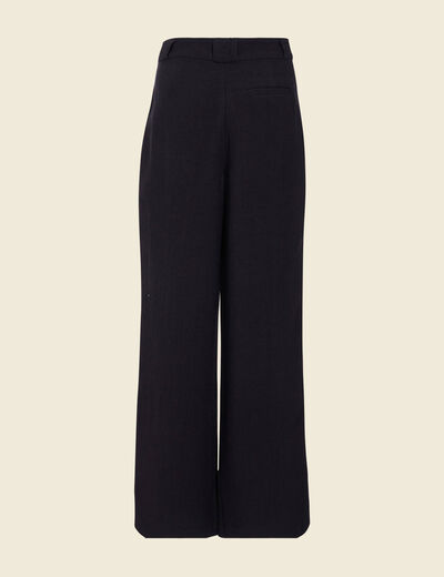 Pantalon large fluide noir femme