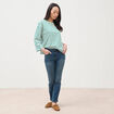 Jeans regular 7/8&egrave;me denim stone femme