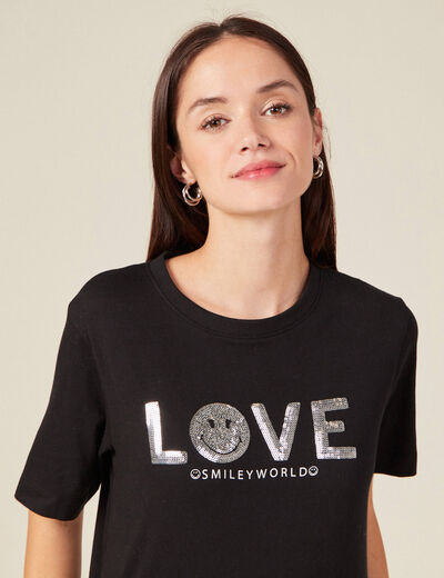 T-shirt SmileyWorld noir femme