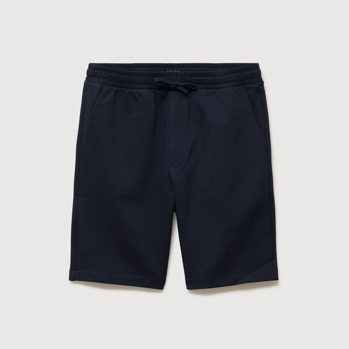 Bermuda droit &eacute;lastiqu&eacute; bleu marine homme