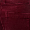 Pantalon flare taille haute en velours bordeaux femme