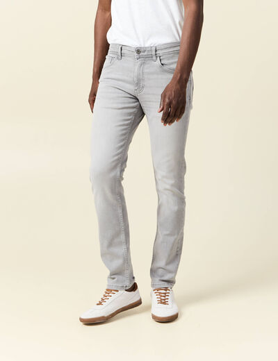 Jeans slim 5 poches denim snow gris homme