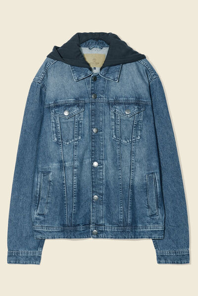 Blouson en jean à capuche denim stone homme