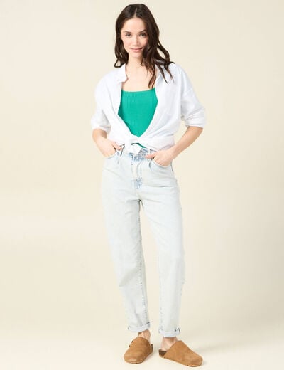 T-shirt éco-responsable vert turquoise femme