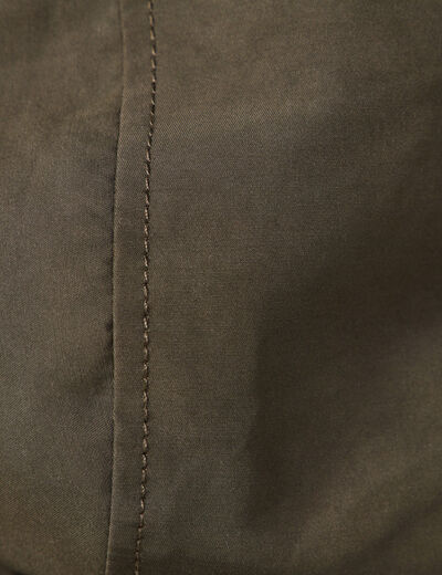 Parka droite à capuche vert kaki homme