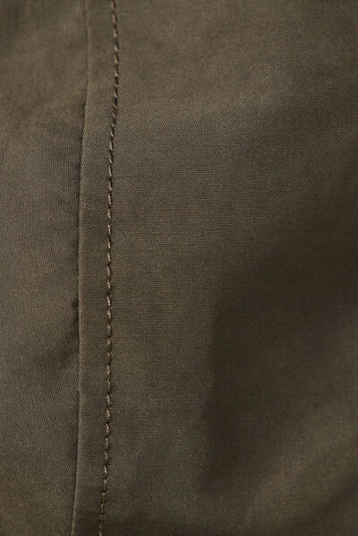Parka droite à capuche vert kaki homme