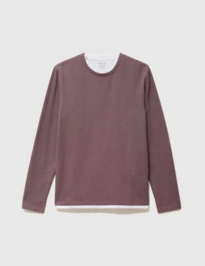 T-shirt manches longues mauve homme