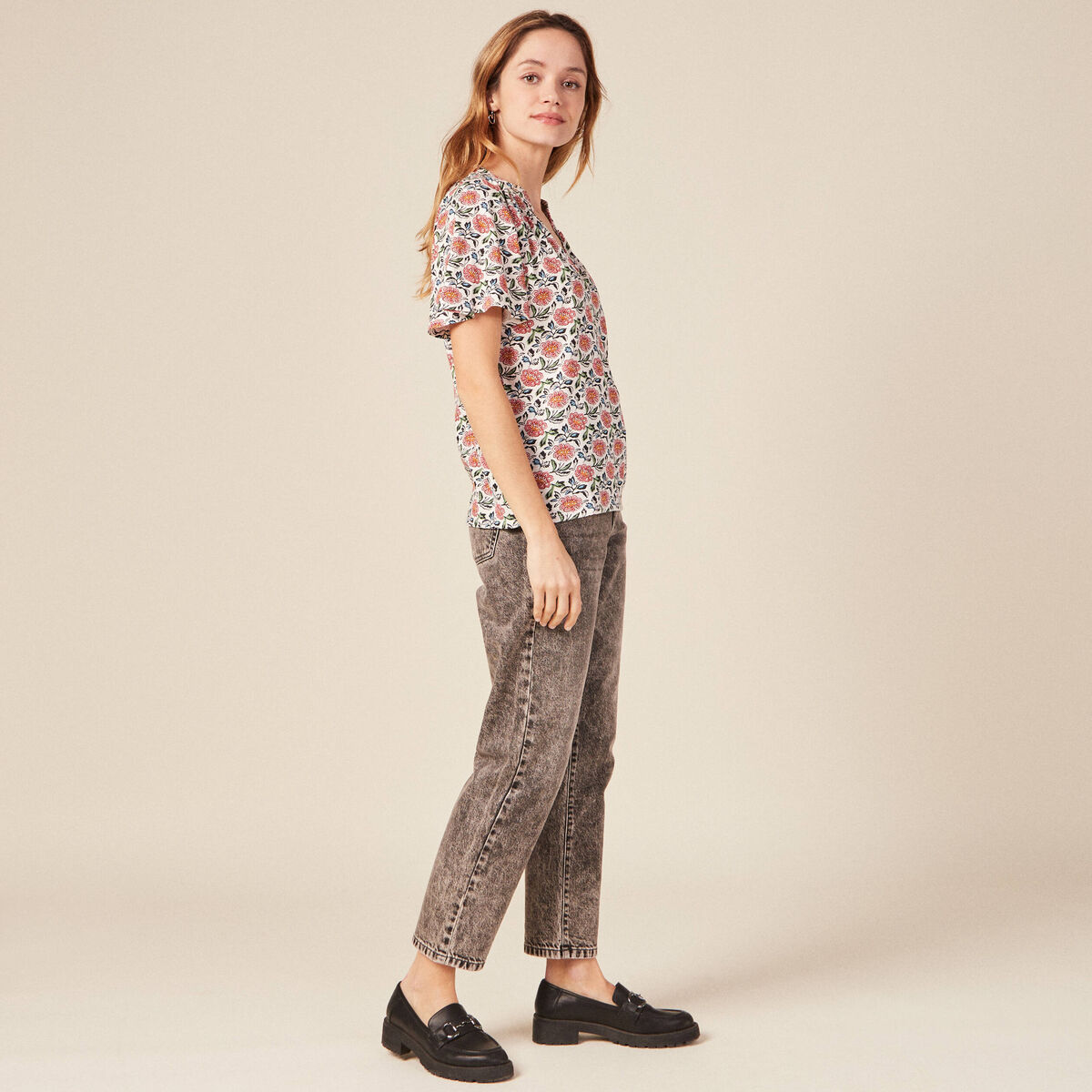 T-shirt éco-responsable ecru femme