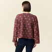 Gilet matelassé col rond rouge foncé femme
