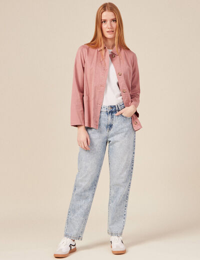 Jeans boyfriend 7/8ème denim snow bleu femme