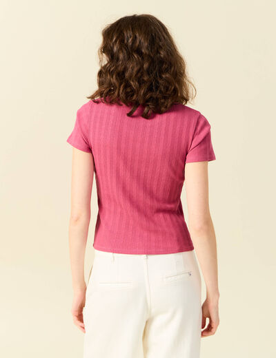 T-shirt manches courtes vieux rose femme