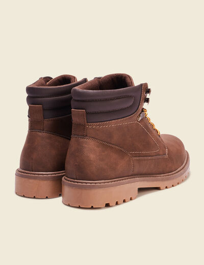 Bottines style montagne marron foncé homme