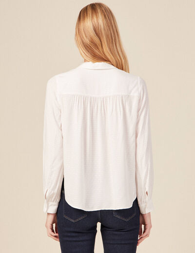 Blouse manches longues ecru femme