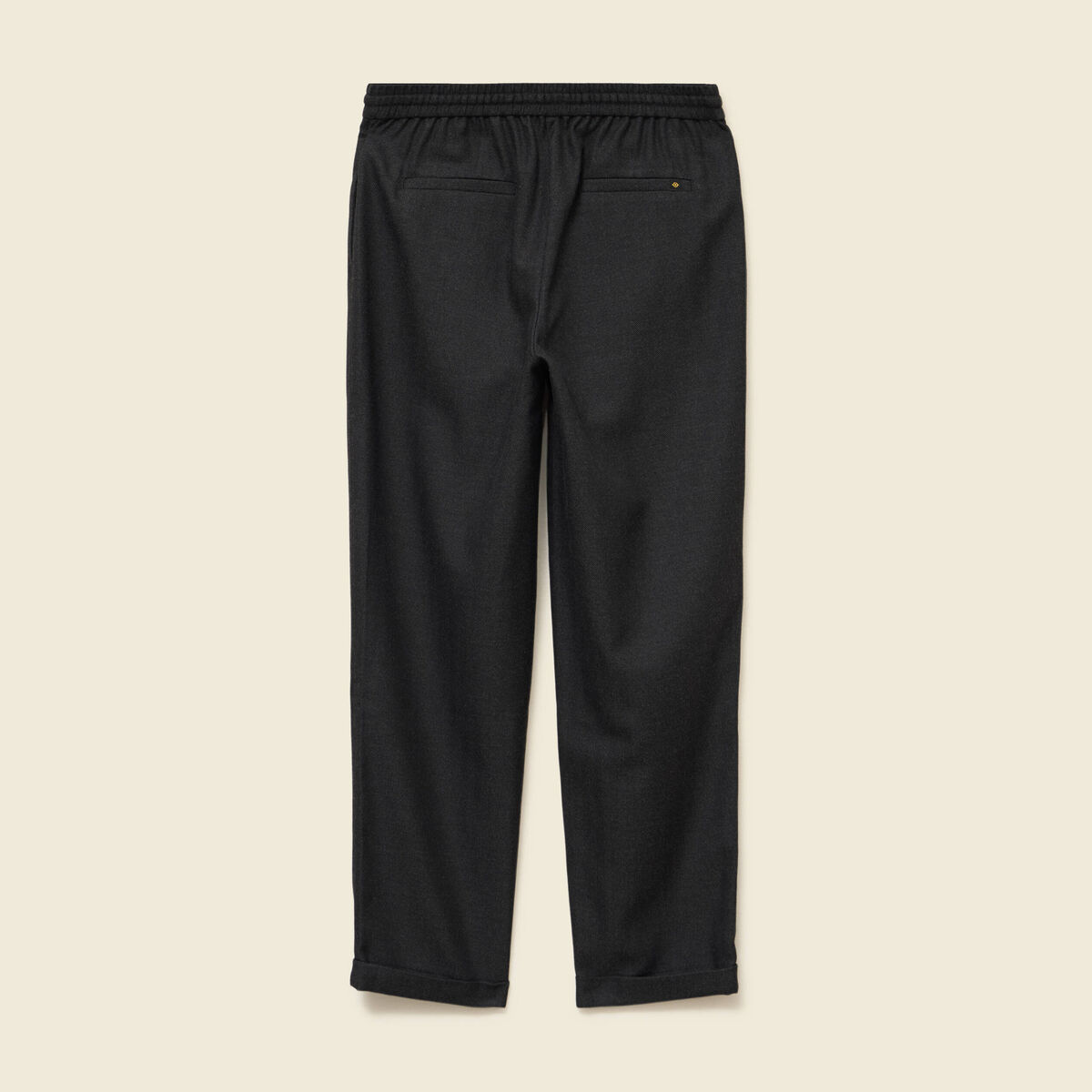 Pantalon taille haute en jeans gris fonc&eacute; femme