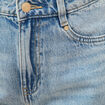 Bermuda large taille haute en coton denim used femme