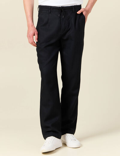 Pantalon chino straight noir homme