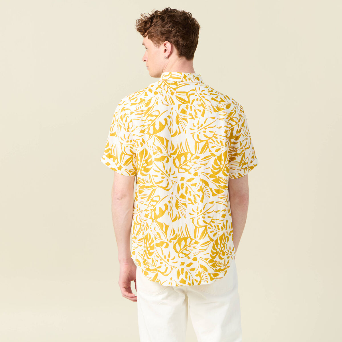 Chemise éco-responsable jaune foncé homme