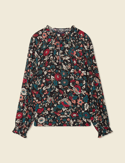 Blouse manches longues noir femme