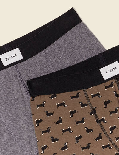 Lot 2 boxers gris foncé homme