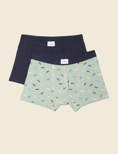 Lot 2 boxers bleu marine homme