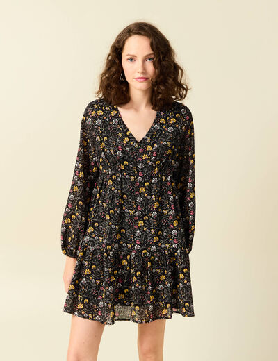 Robe évasée éco-responsable multicolore femme