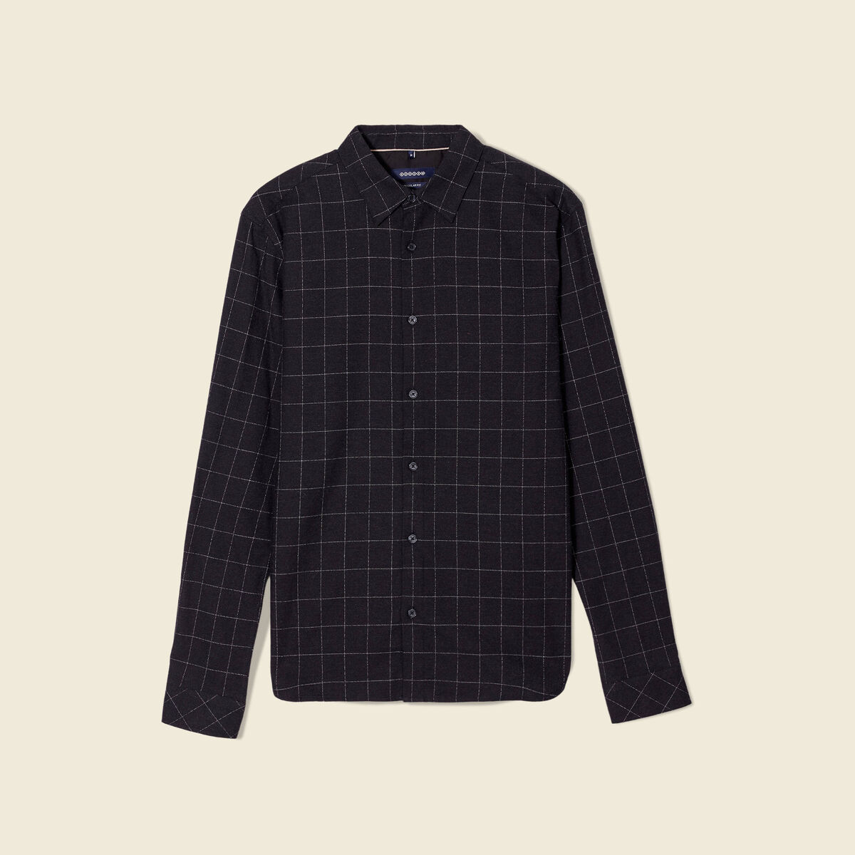Chemise manches longues gris fonc&eacute; homme
