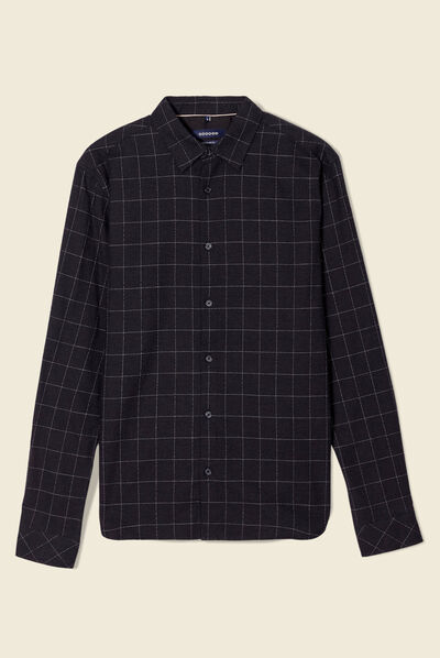 Chemise manches longues gris foncé homme