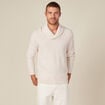 Pull manches longues col ch&acirc;le ecru homme