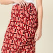 Jupe midi portefeuille fluide rouge foncé femme