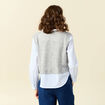 Pull 2-en-1 éco-responsable gris femme
